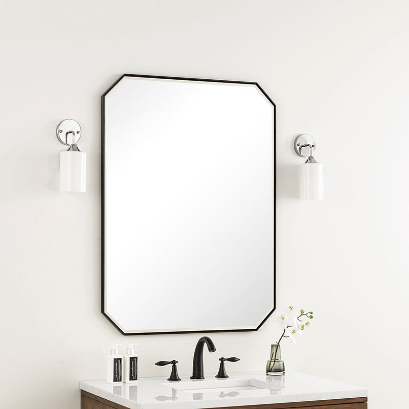 Rohe Octagonal Vanity Mirror - Wall Mount - 30" Brass/Glass/Matt Black