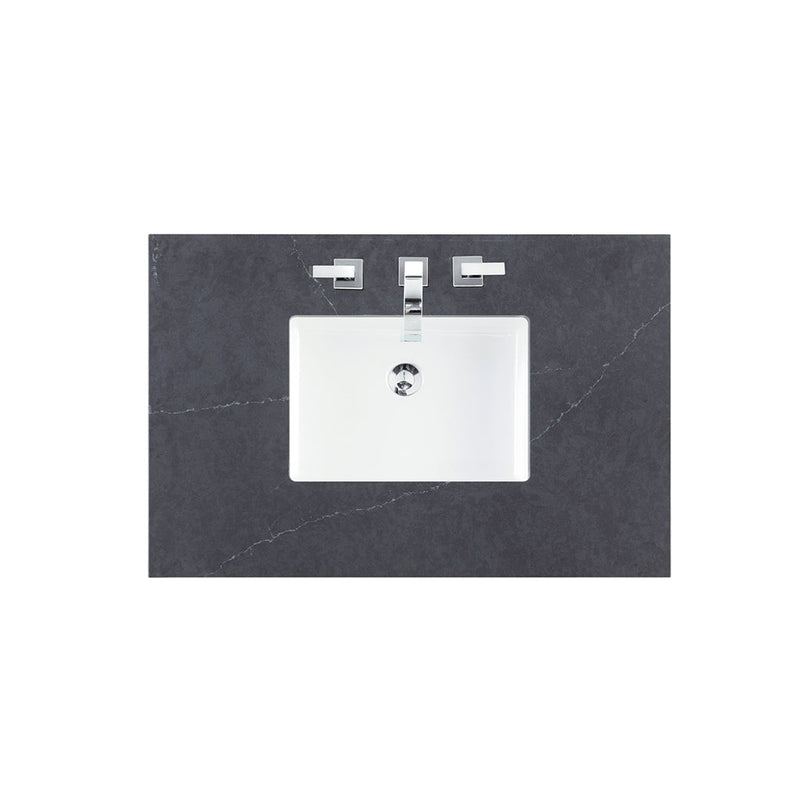 Marcello 2 Doors Bathroom Vanity with Quartz Sink - Wall Mount - 36" Wood/Chestnut