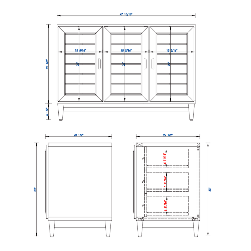 Portland 3 Doors and 7 Drawers Bathroom Vanity with Quartz Sink - Floor Mount - 48" Wood/Whitewashed Walnut - Last Unit Special Offer