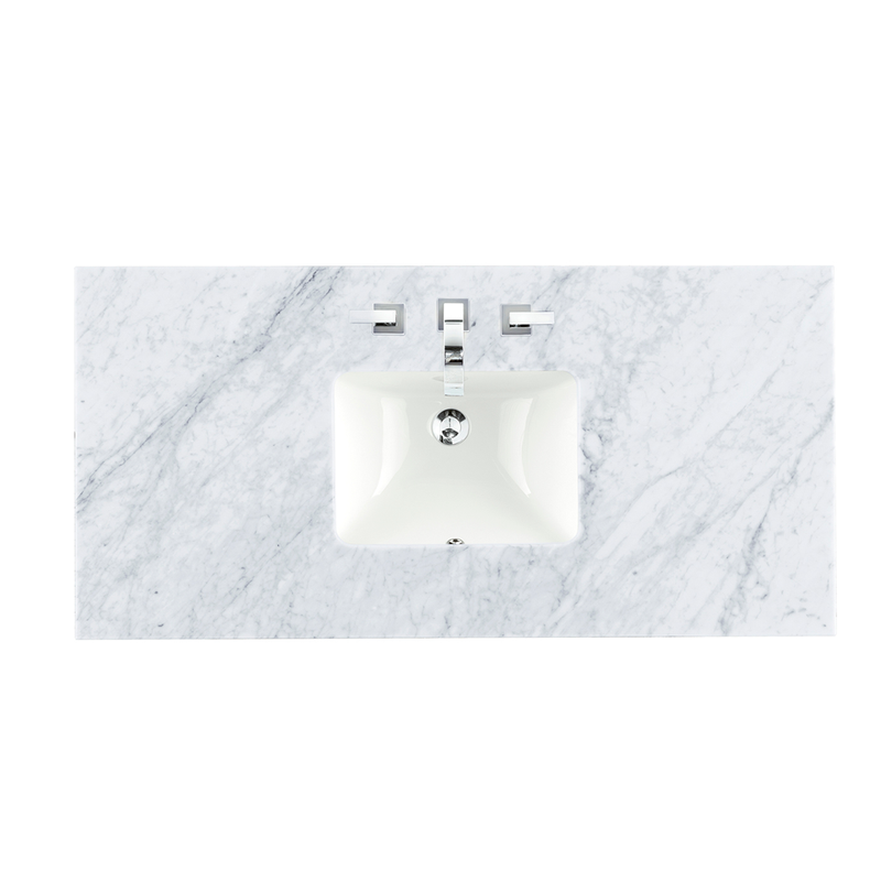 Portland 3 Door and 7 Drawers Bathroom Vanity with Carrara Sink - Floor Mount - 48" Wood/Whitewashed Walnut