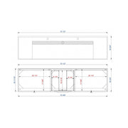 Sonoma 1 Vanity - Wall Mount - 72" Wood/Oak Latte