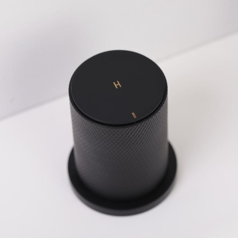 Metro Knurled Bathroom Faucet - Widespread - 8" Brass/Matt Black