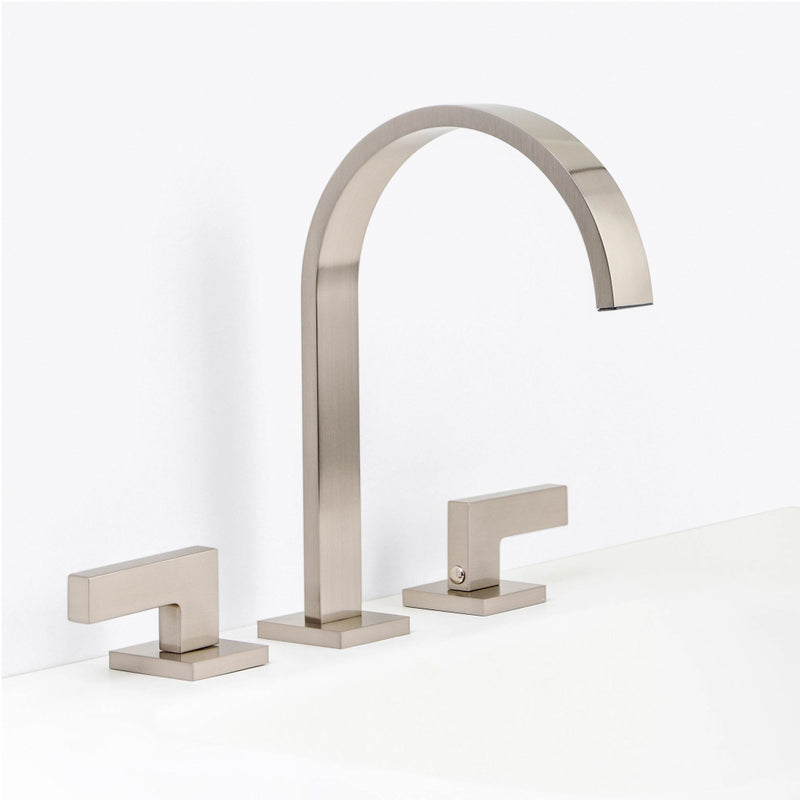 Devon Line 2 Bathroom Faucet - Widespread - 8" Brass/Brushed Nickel