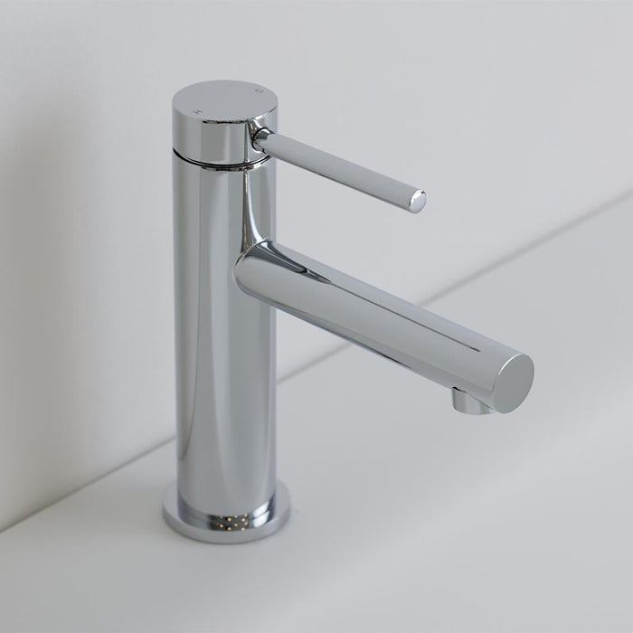 Metro Soho Thin Bathroom Faucet - Single Hole - 7" Brass/Polished Chrome