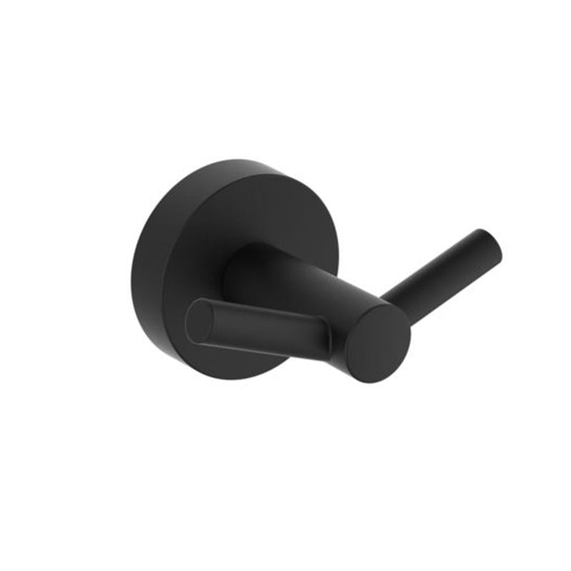 Metro Double Hook - Wall Mount - 2" Stainless Steel/Matt Black