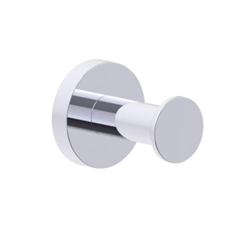 Metro Single Hook - Wall Mount - 2" Brass/Polished Chrome