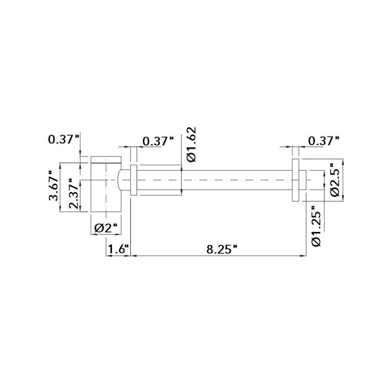 Universal Bottle Sink Siphon - Under Mount - 2"