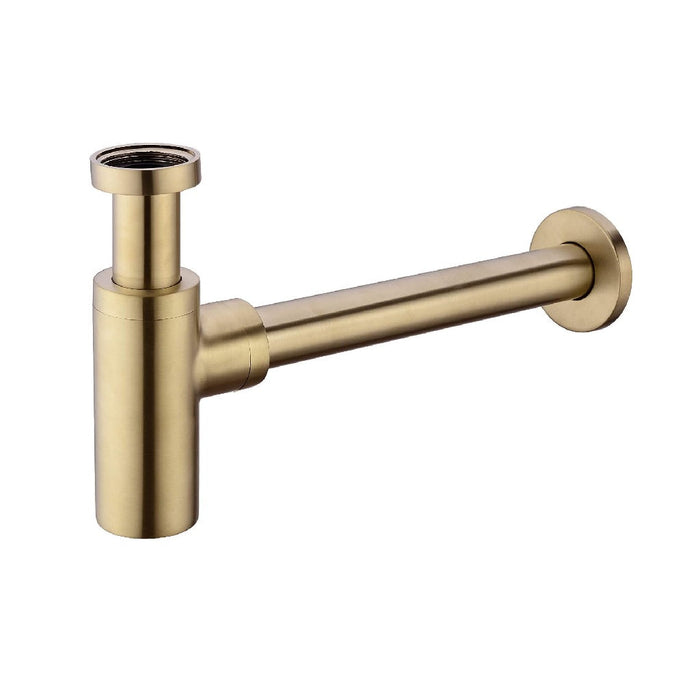 Universal Bottle Sink Siphon - Under Mount - 2" Brass/Satin Brass