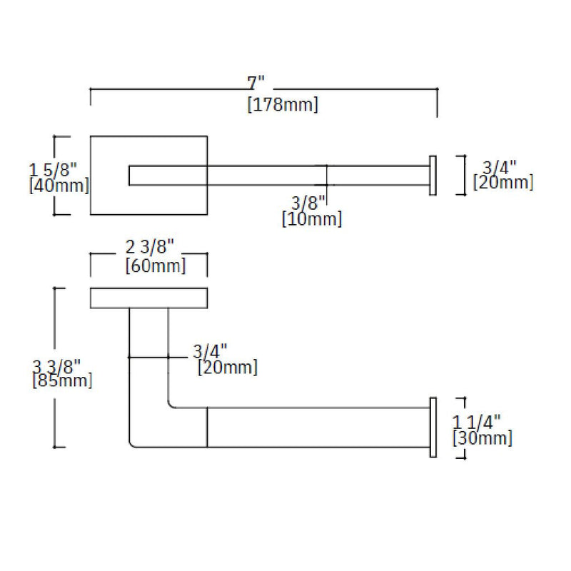 Devon Toilet Paper Holder - Wall Mount - 7" Stainless Steel/Brushed Nickel