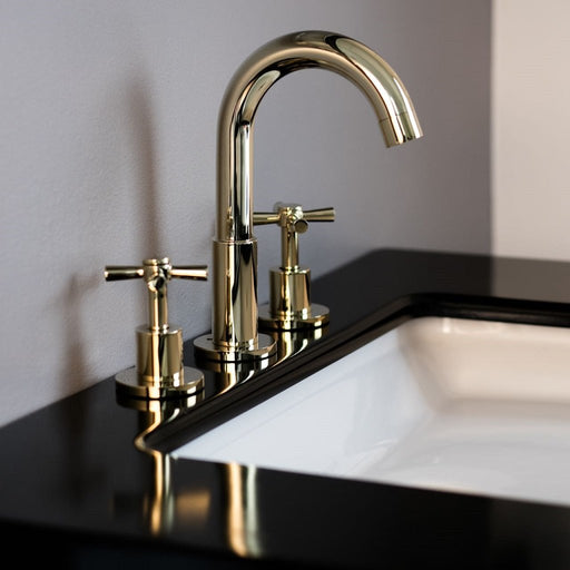 Smart Cross Bathroom Faucet - Widespread - 8" Brass/Polished Brass