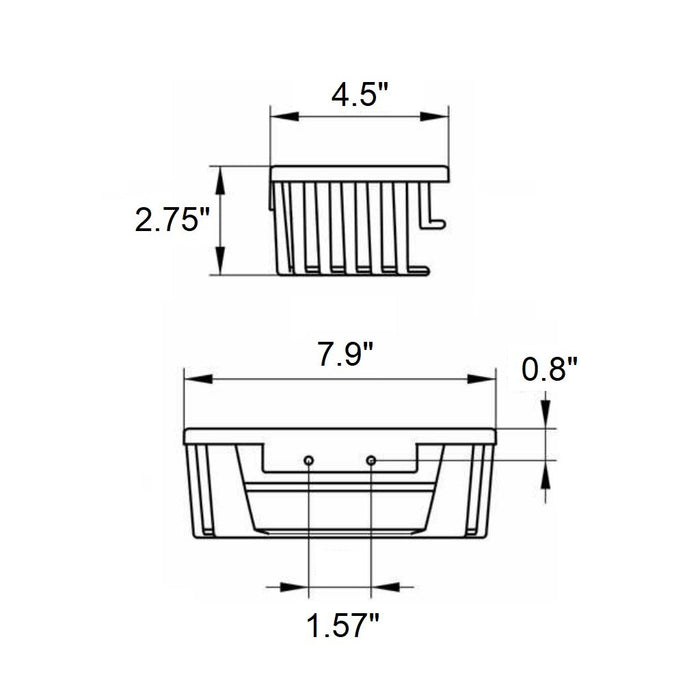 Shower Complements Shower Basket - Wall Mount - 8" Brass/Polished Chrome