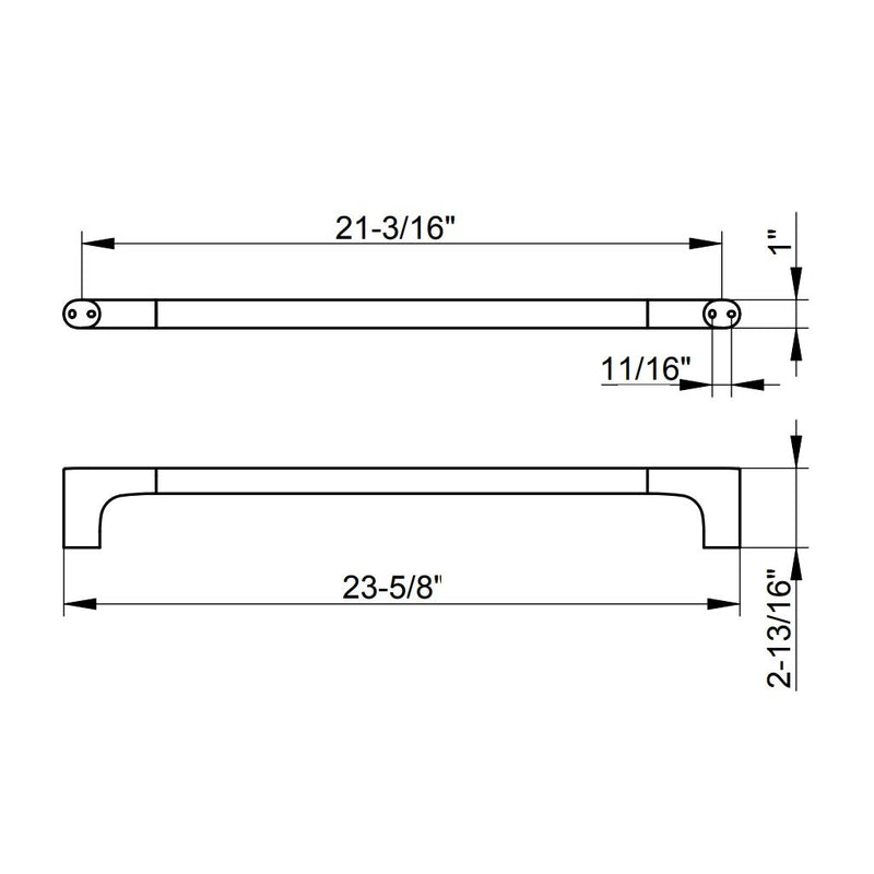 Edition 4 Single Towel Bar - Wall Mount - 24" Brass/Polished Chrome