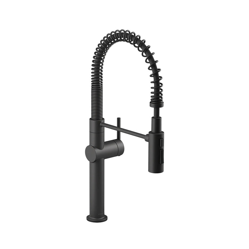 Crue Semi-Professional Kitchen Faucet - Single Hole - 22" Brass/Matt Black