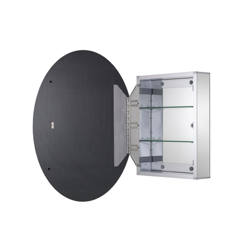 Verdera Oval Framed Medicine Cabinet - Wall Or Recessed Mount - 24" Aluminum/Matt Black