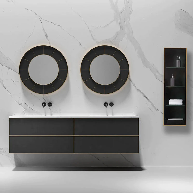 Luce Auxiliary Column - Wall Mount - 13" Wood/Forest Green