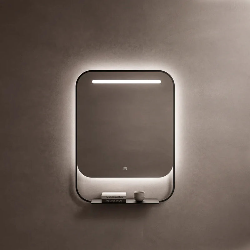 Van Vanity Mirror with LED Lighting - Wall Mount - 30" Glass/Matt Black