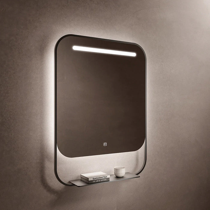 Van Vanity Mirror with LED Lighting - Wall Mount - 30" Glass/Matt Black