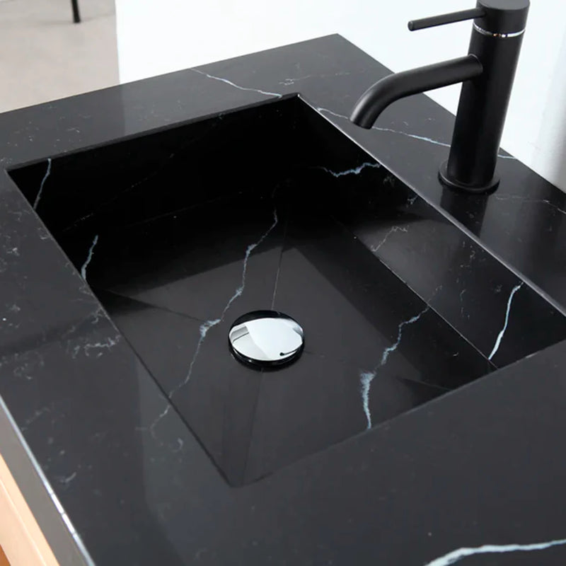 Bibury 2 Drawers Bathroom Vanity with Quartz Sink - Floor Mount - 60" Wood/Whitewash Oak