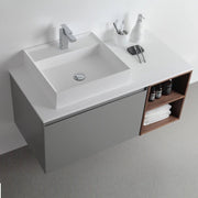 Manarello Single Sink Vanity - Wall Mount - 42" Wood/Light Gray