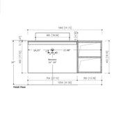 Manarello Single Sink Vanity - Wall Mount - 42" Wood/Light Gray