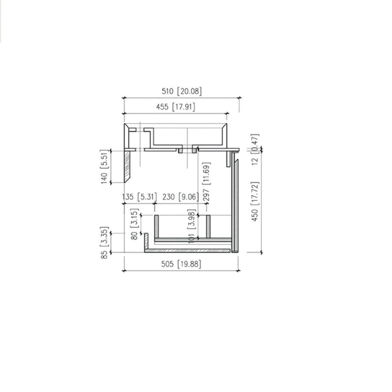 Manarello Single Sink Vanity - Wall Mount - 42" Wood/Light Gray