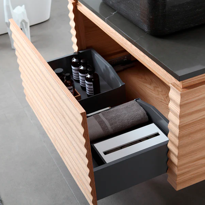 Ocala 1 Drawer Bathroom Vanity with Quartz Top and Vessel Sink - Wall Mount - 36" Wood/Maple -