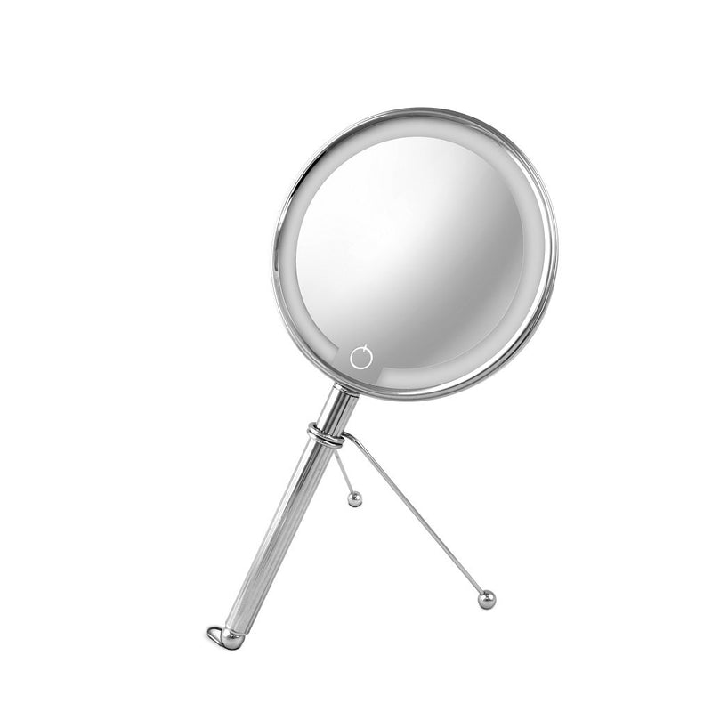 Travel 5X Led Touch Make-Up Mirror - Floor Standing - 6" Stainless Steel/Polished Chrome