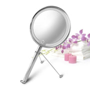 Travel 5X Led Touch Make-Up Mirror - Floor Standing - 6" Stainless Steel/Polished Chrome
