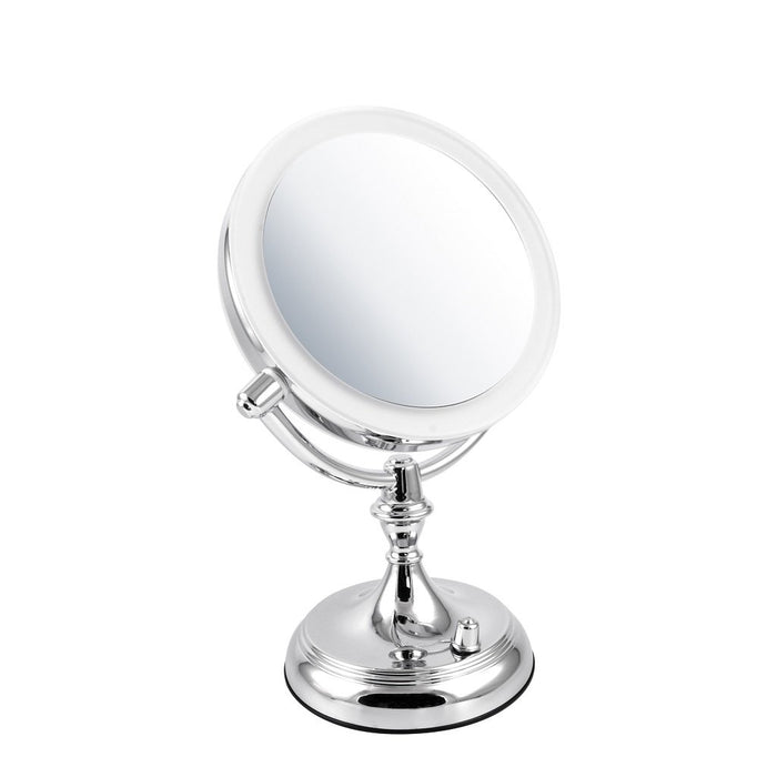 Venice 10X Led Make-Up Mirror - Free Standing - 7" Stainless Steel/Polished Chrome