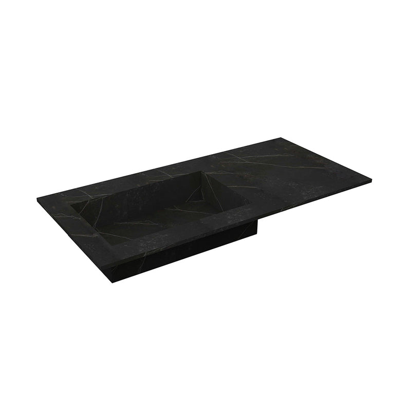 4 Waters Luxury Left Bathroom Sink - Drop-In - 40" Porcelain/Kelya