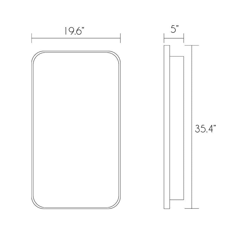 Orla Medicine Cabinet - Wall Mount - 20" Aluminum/Black