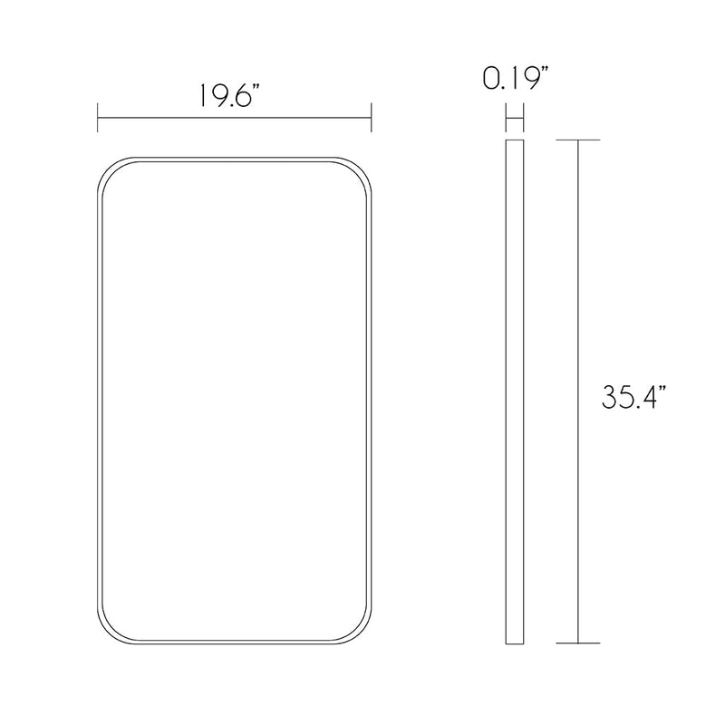 Orla Vanity Mirror - Wall Mount - 20" Aluminum/Black