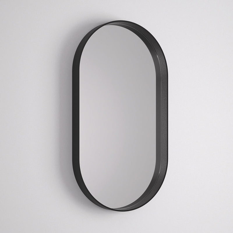 Oval Vanity Mirror - Wall Mount - 20" Mdf/Matt Black