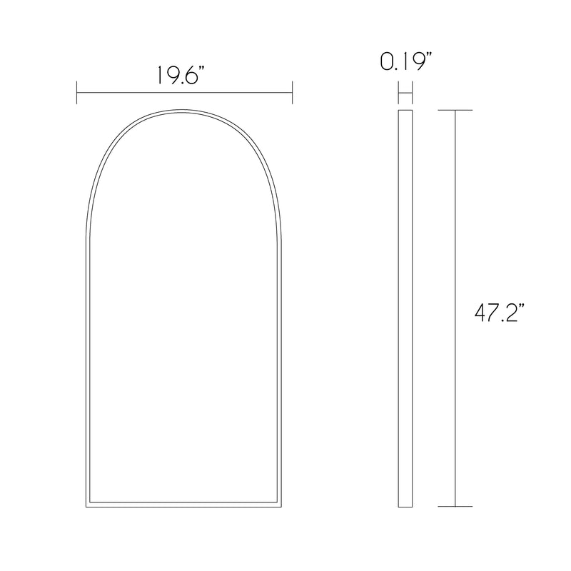 Arco Vanity Mirror - Wall Mount - 20" Aluminum/Matt Black