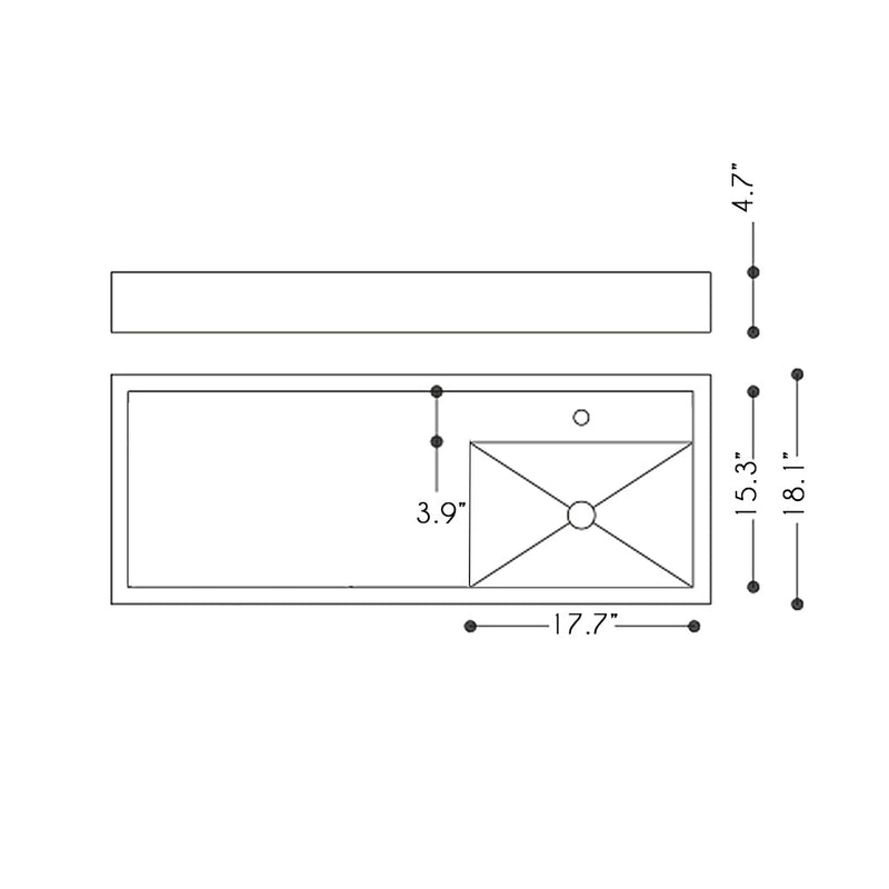 Loden Console Caela 2 Drawers Bathroom Vanity with Right Porcelain Sink - Floor Mount - 48" Stainless Steel/Wood/Gold/Tobacco Oak - Last Unit Special Offer