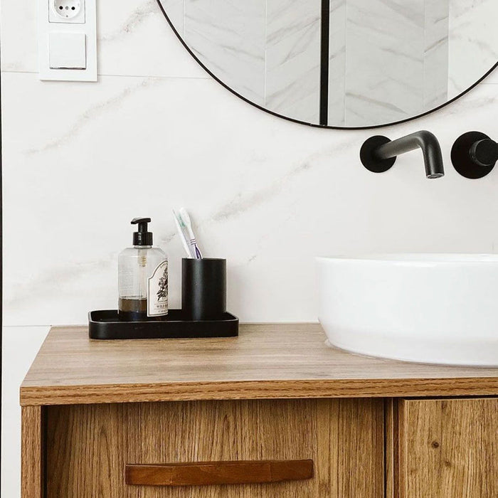 Velvet 3 Drawers And 1 Door Bathroom Vanity with Vessel Sink - Floor Mount - 48" Wood/Trebine Oak