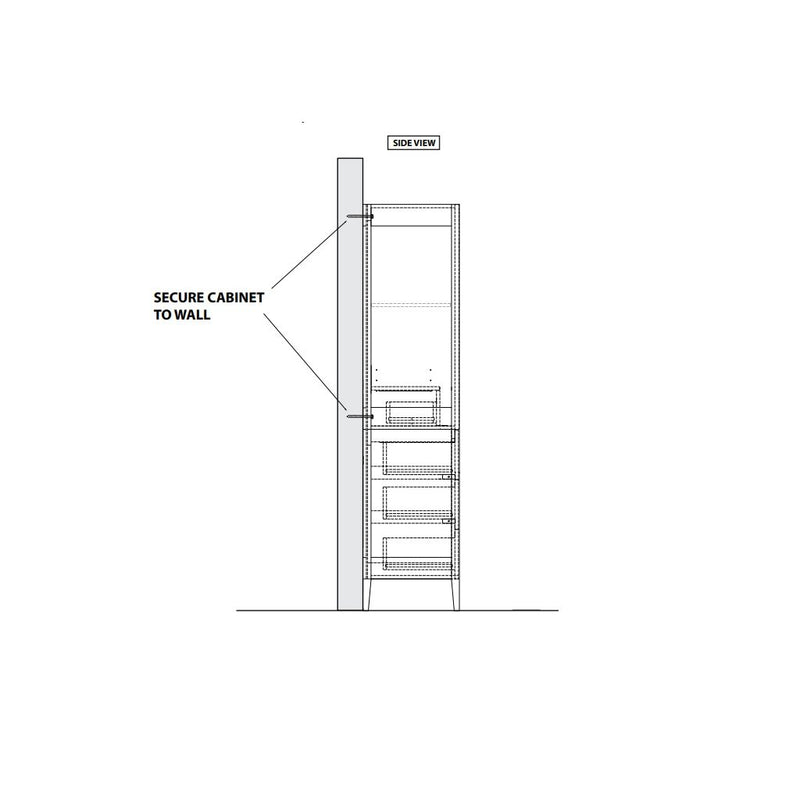 Shaker Auxiliary Vanity - Wall Mount - 18" Wood/Brandy