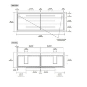 City Vanity - Wall Mount - 72" Solid Surface/Matt White