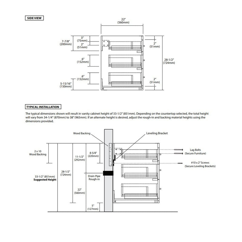 City Vanity - Wall Mount - 72" Solid Surface/Matt White