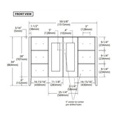 Shaker Vanity - Floor Mount - 60" Quartz/Brandy