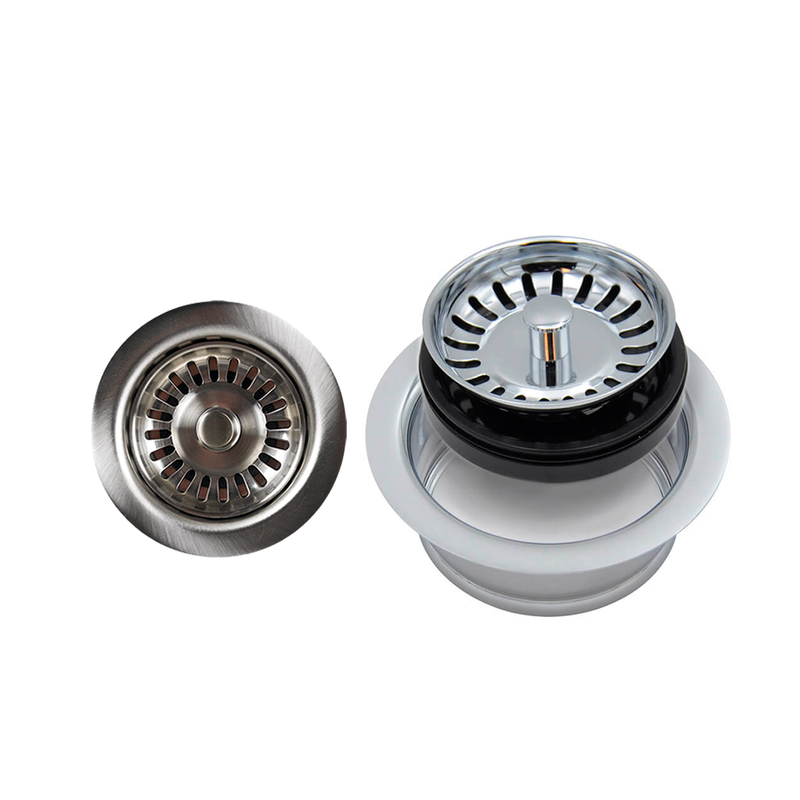 Classic Complete Stopper & Strainer - Single Hole - 5" Stainless Steel/Brushed Stainless Steel