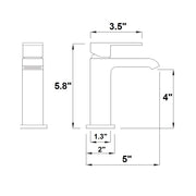 Cubic Close Waterfall Bathroom Faucet - Single Hole - 6" Brass/Polished Chrome