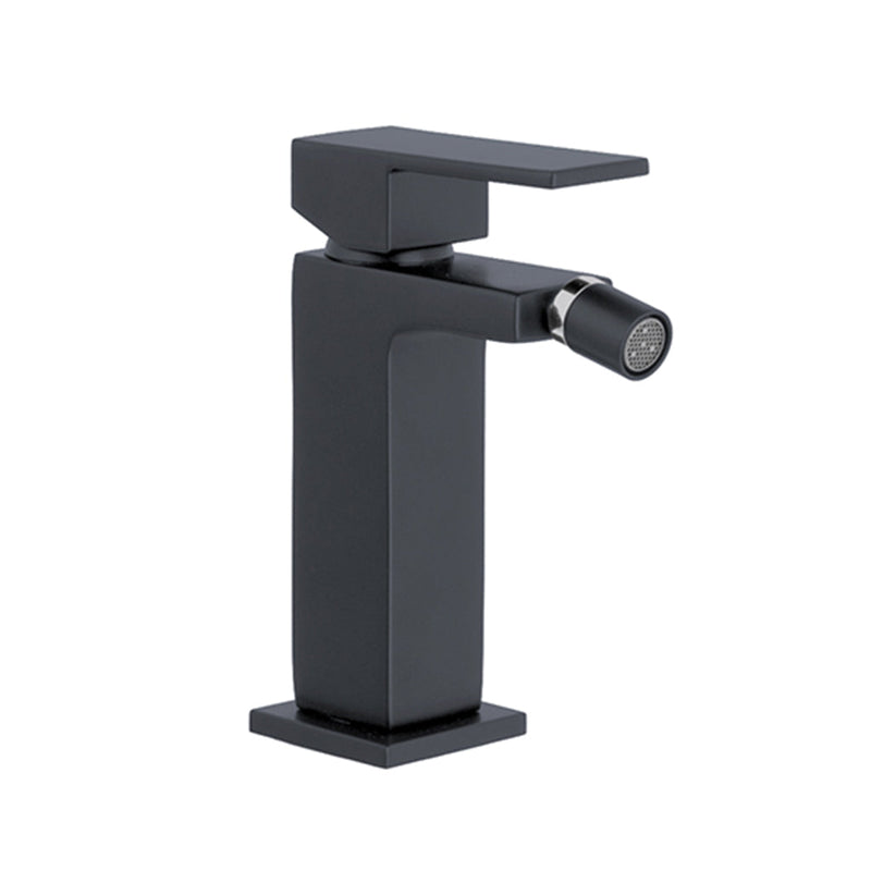 Cubic Bidet Faucet - Single Hole - 6" Brass/Matt Black