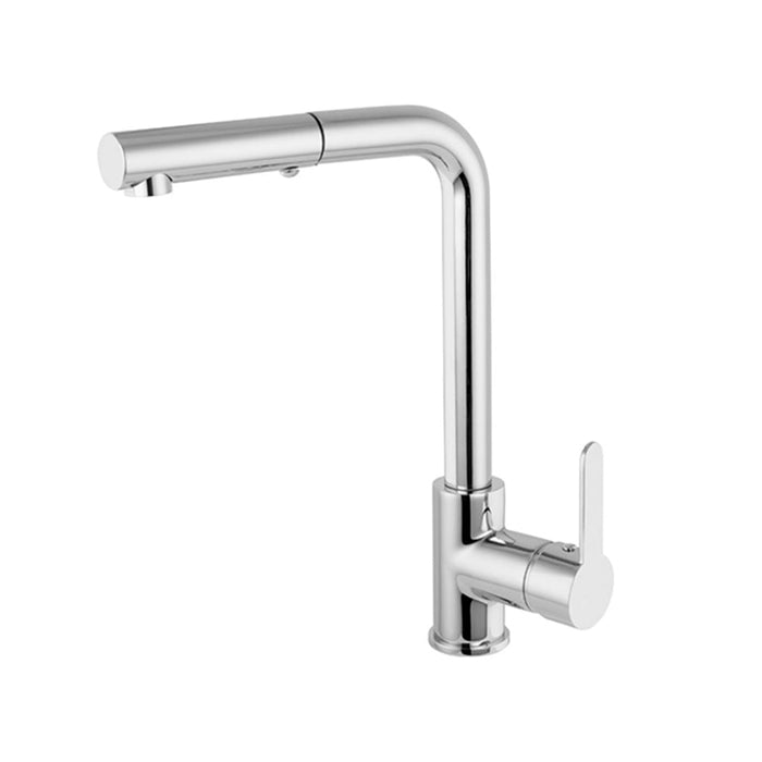 Aurin Pull Out Kitchen Faucet - Single Hole - 14" Brass/Polished Chrome