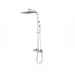 Cubic Thermostatic Shower Column - Wall Mount - 47" Brass/Polished Chrome