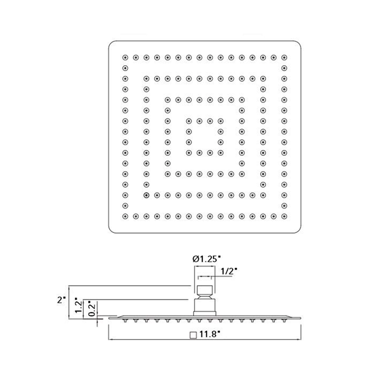 Cubic Sharp Nozzle Shower Head - Wall Or Ceiling Mount