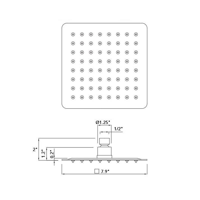 Cubic Sharp Nozzle Shower Head - Wall Or Ceiling Mount