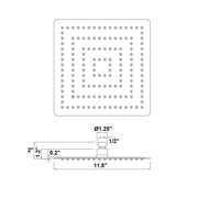 Cubic Sharp Nozzle Shower Head - Wall Or Ceiling Mount - 12" Stainless Steel/Brushed Stainless Steel
