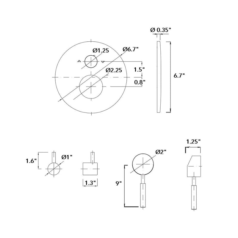 Minima 2 Way Presostatic Shower Mixer - Wall Mount - 7"