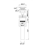 Sink Complements Grifox Universal Click-Clack Sink Drain - Drop-In - 2"